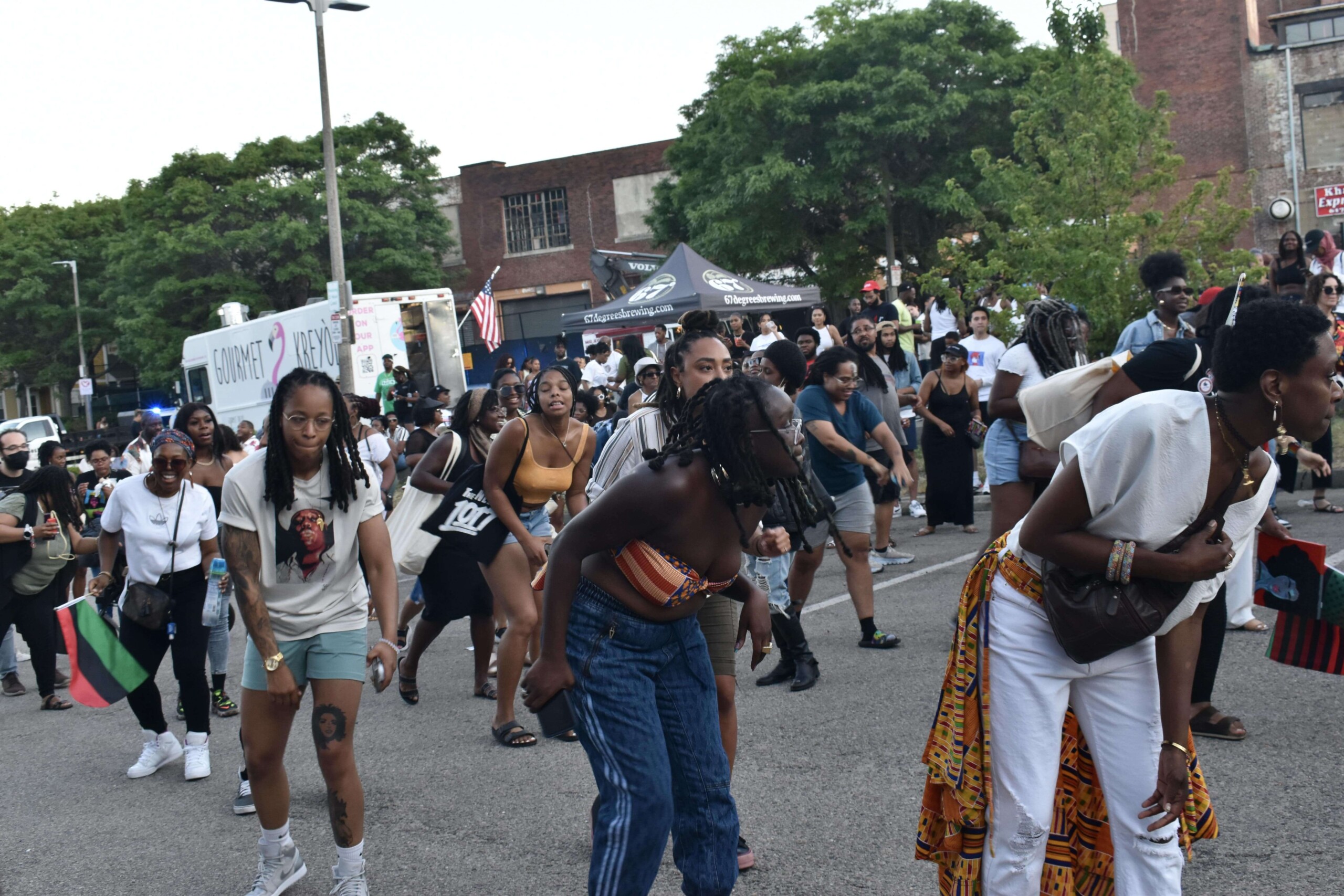 Roxbury Community dancing at the Juneteenth block party in Nubian Square - King Boston Embrace Ideas Festival 2022