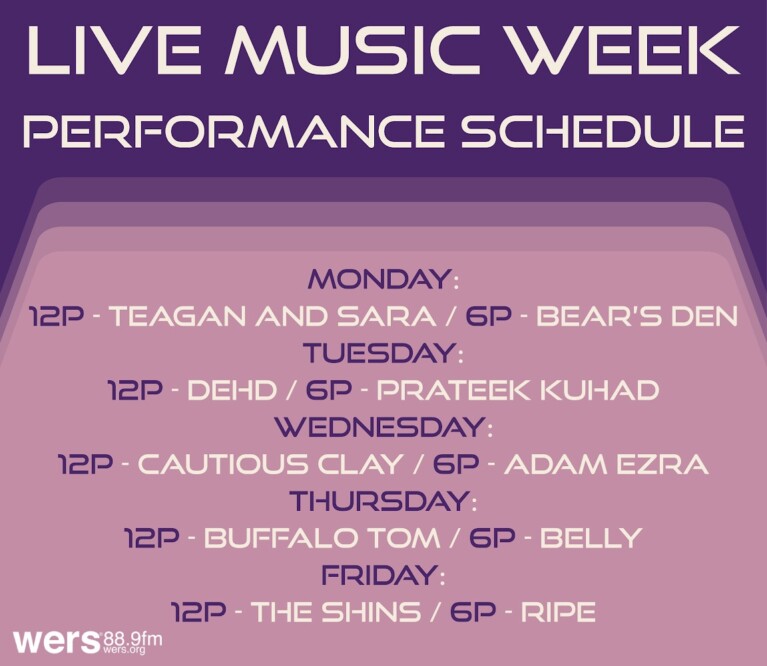 Live Music Week Fall 2022 - WERS 88.9FM - Lineup of live performances, live sessions