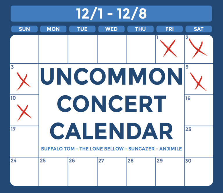 Uncommon Concert Calendar, Buffalo Tom, Anjimile, Sungazer, The Lone Bellow, Vienna Teng, WERS 88.9 FM