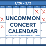 Uncommon Concert Calendar, Boston, Concerts, Things to do in Boston, WERS 88.9 FM
