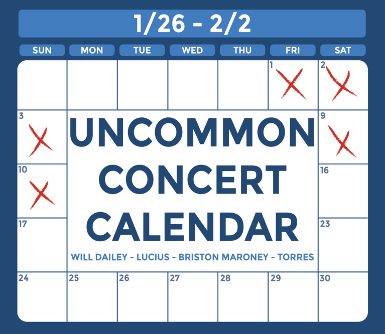 Uncommon Concert Calendar, Boston, Concerts, Things to do in Boston, WERS 88.9 FM