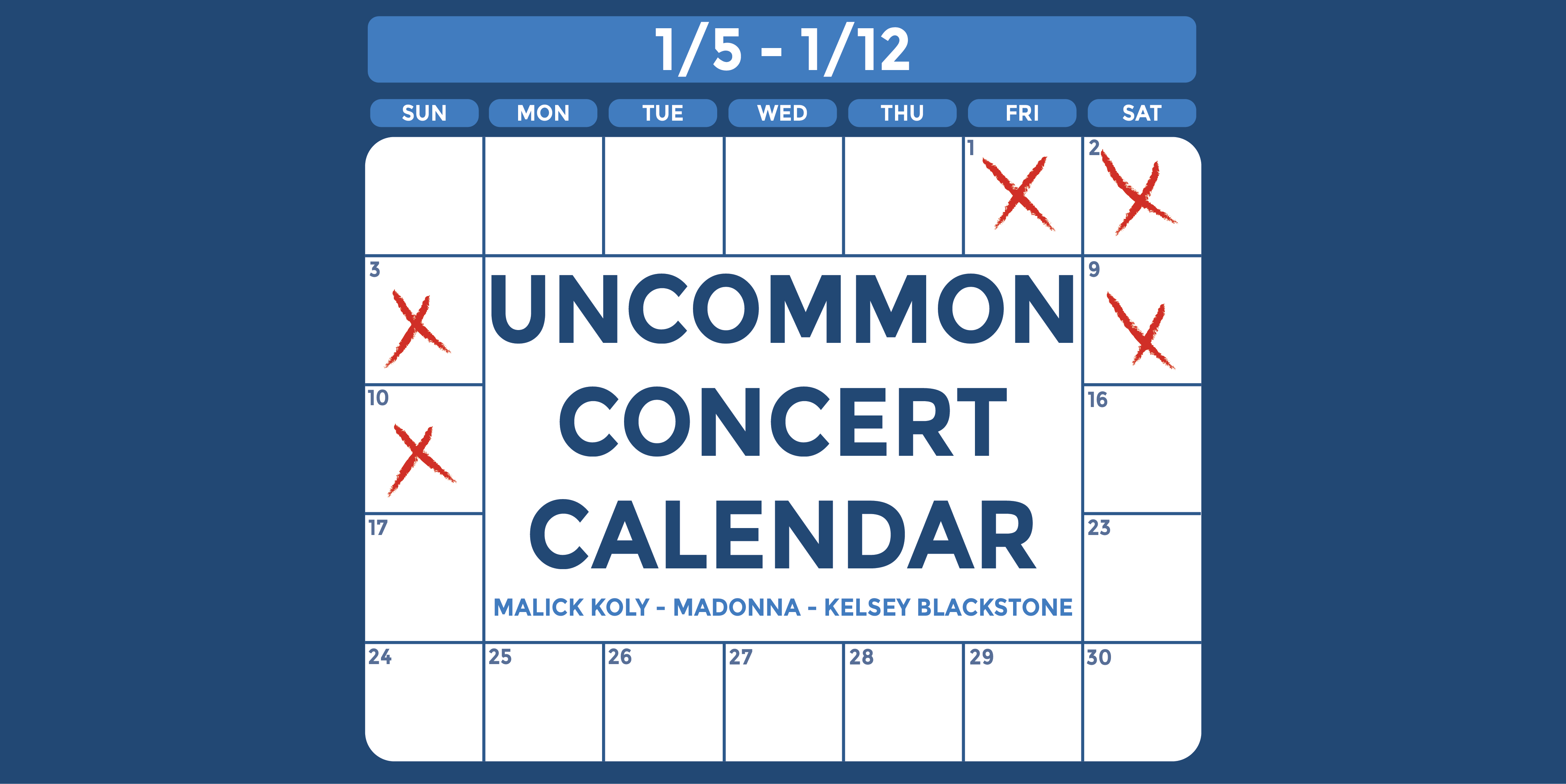 Uncommon Concert Calendar: January 5-12 - Vimarsana News