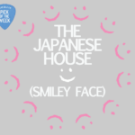 A light grey background with white text reading: "The Japanese House :) (Smiley Face)." Surrounding the text is a series of pink smiley faces forming a ring. The top right corner has a light blue guitar pick that reads "WERS 88.9 FM Pick of the Week"