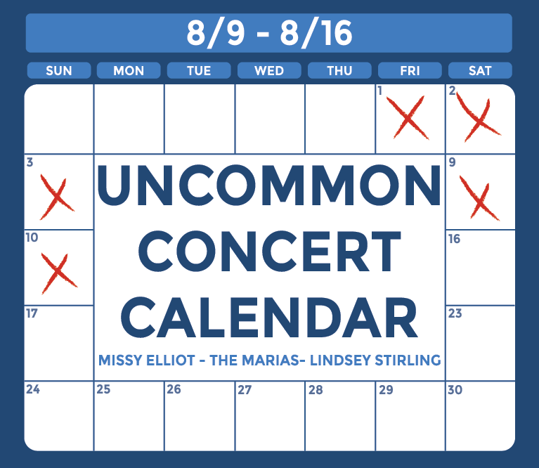 Uncommon Concert Calendar: August 10- August 16