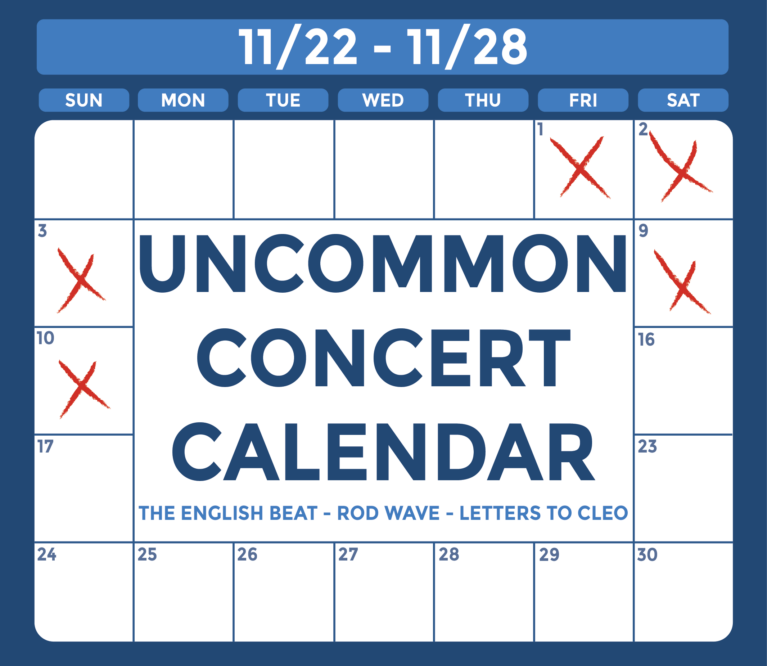 Graphic of a white calendar with a blue outline with text that reads: 