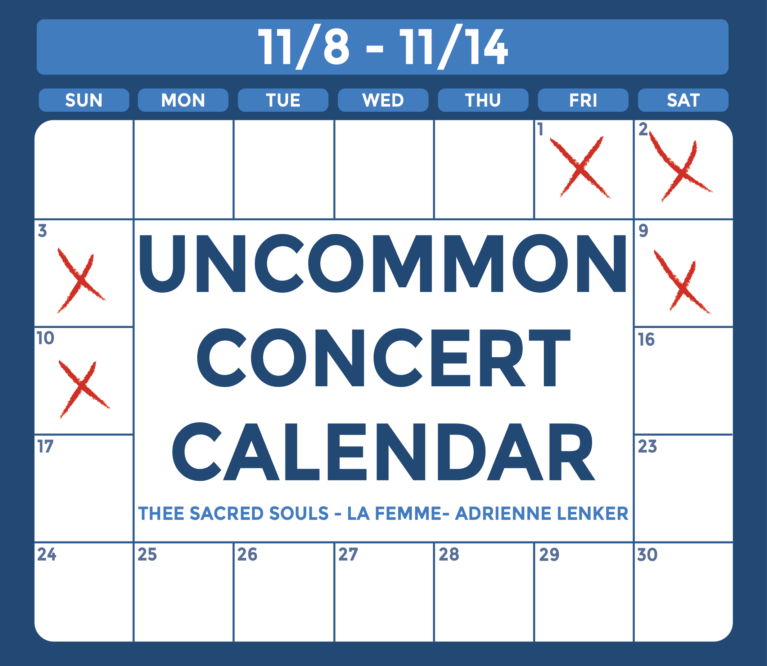 Graphic of a white calendar with a blue outline with text that reads: 