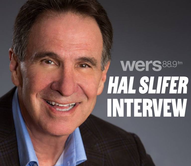 Photo of Hal Slifer with white text that reads "WERS 88.9FM" and Hal Slifer Interview"