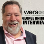 A profile of George Night with black text that reads "WERS 88.9FM" and "George Knght Interview"