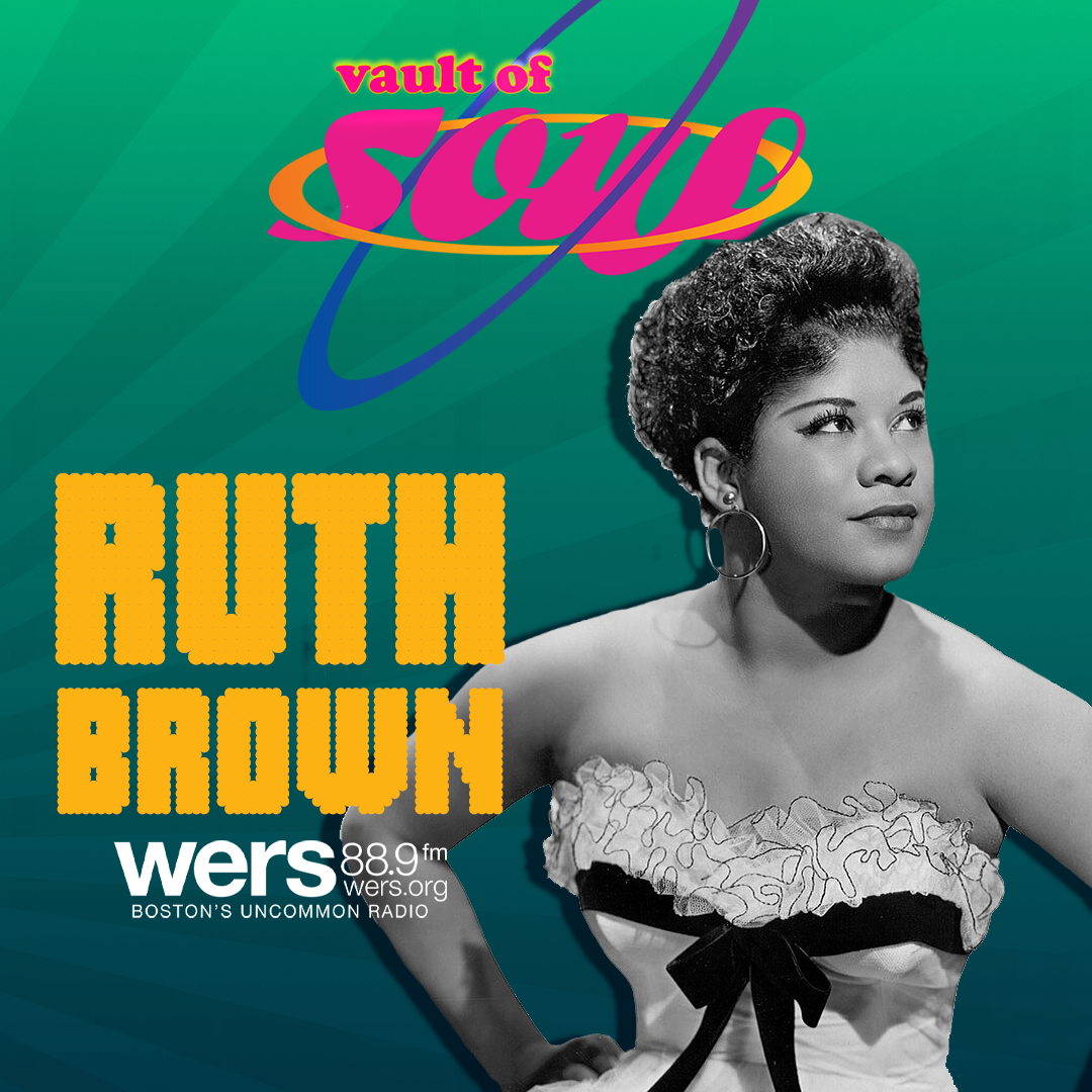 Ruth Brown against a green, 80s style background with text reading "Vault of Soul" and "Ruth Brown."