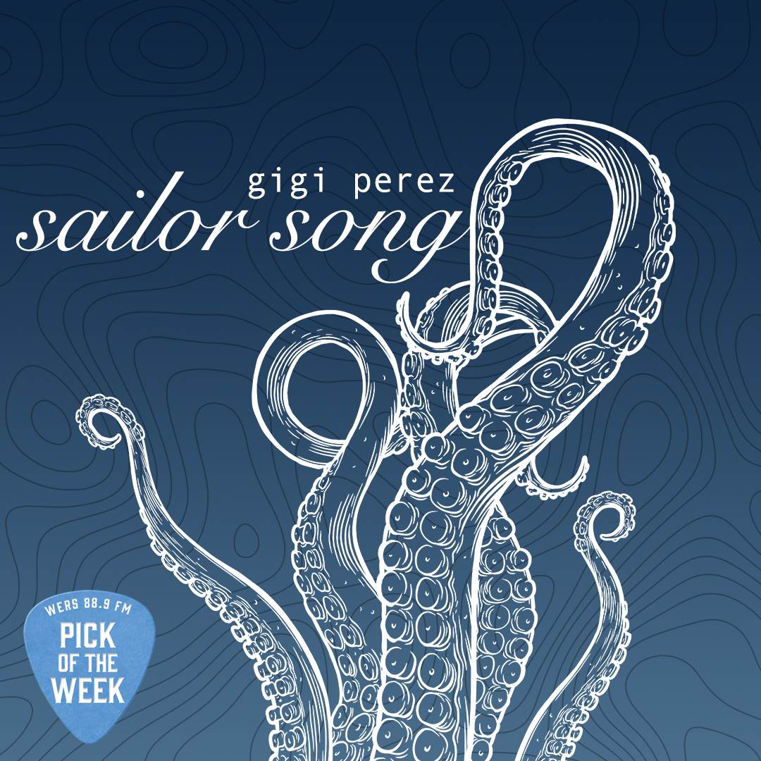 Tentacle outlines rise up against a darkening blue background with white text reading "Gigi Perez" and "Sailor Song."