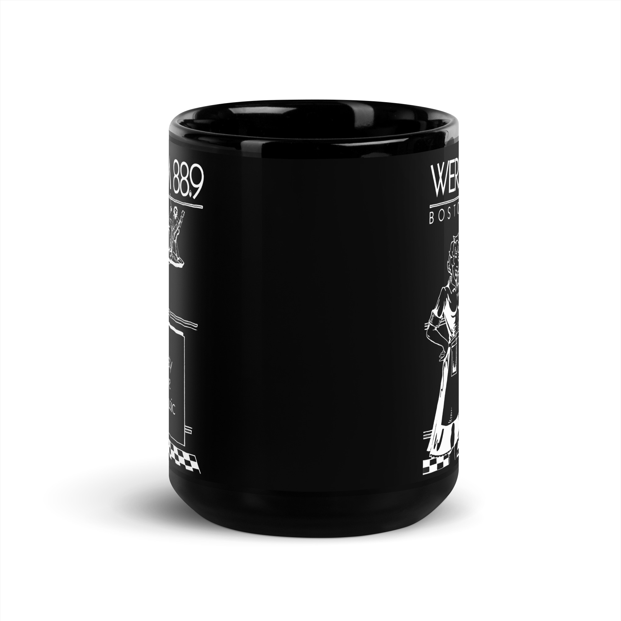 Retro 15oz Black Glossy Mug - Image 3
