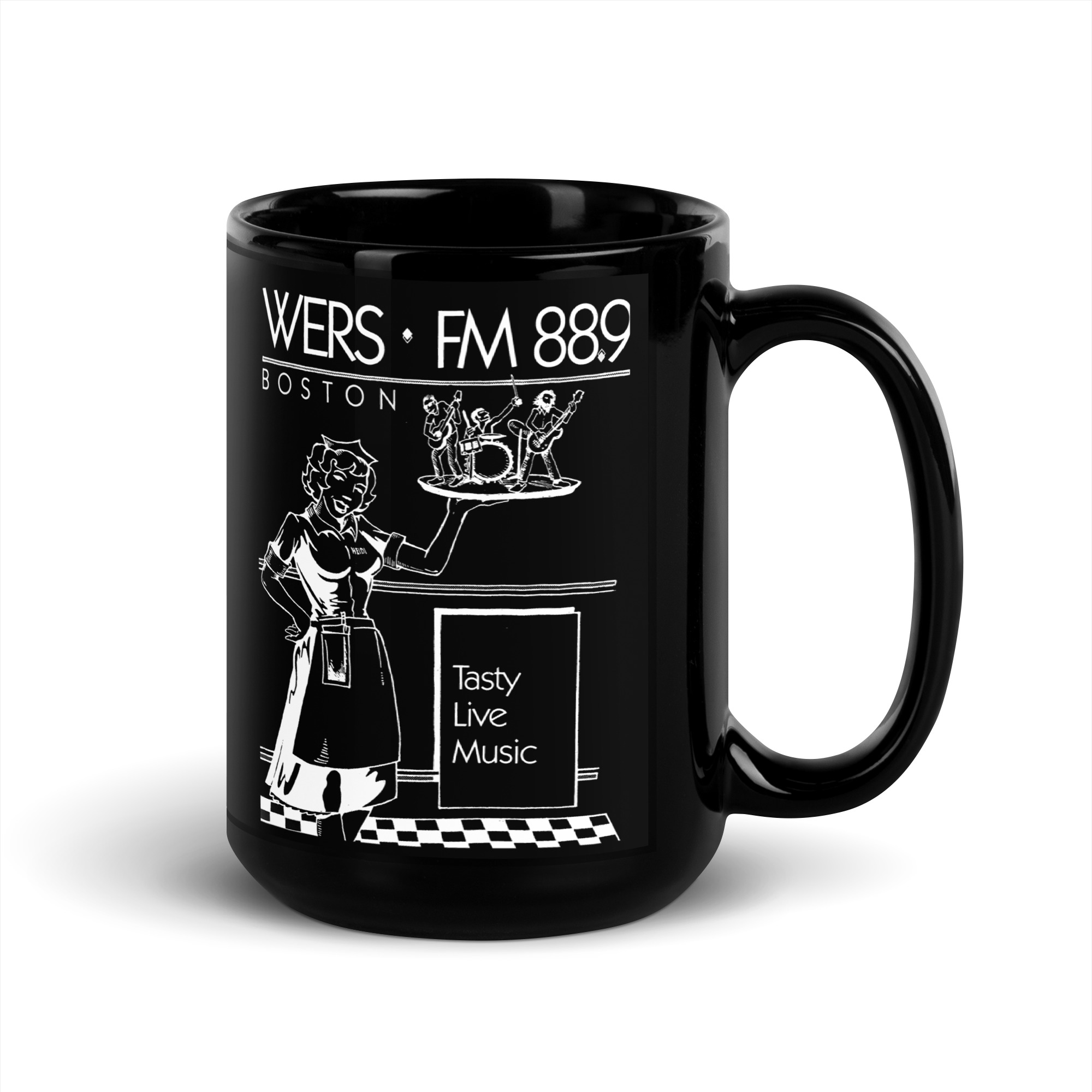 Retro 15oz Black Glossy Mug - Image 2