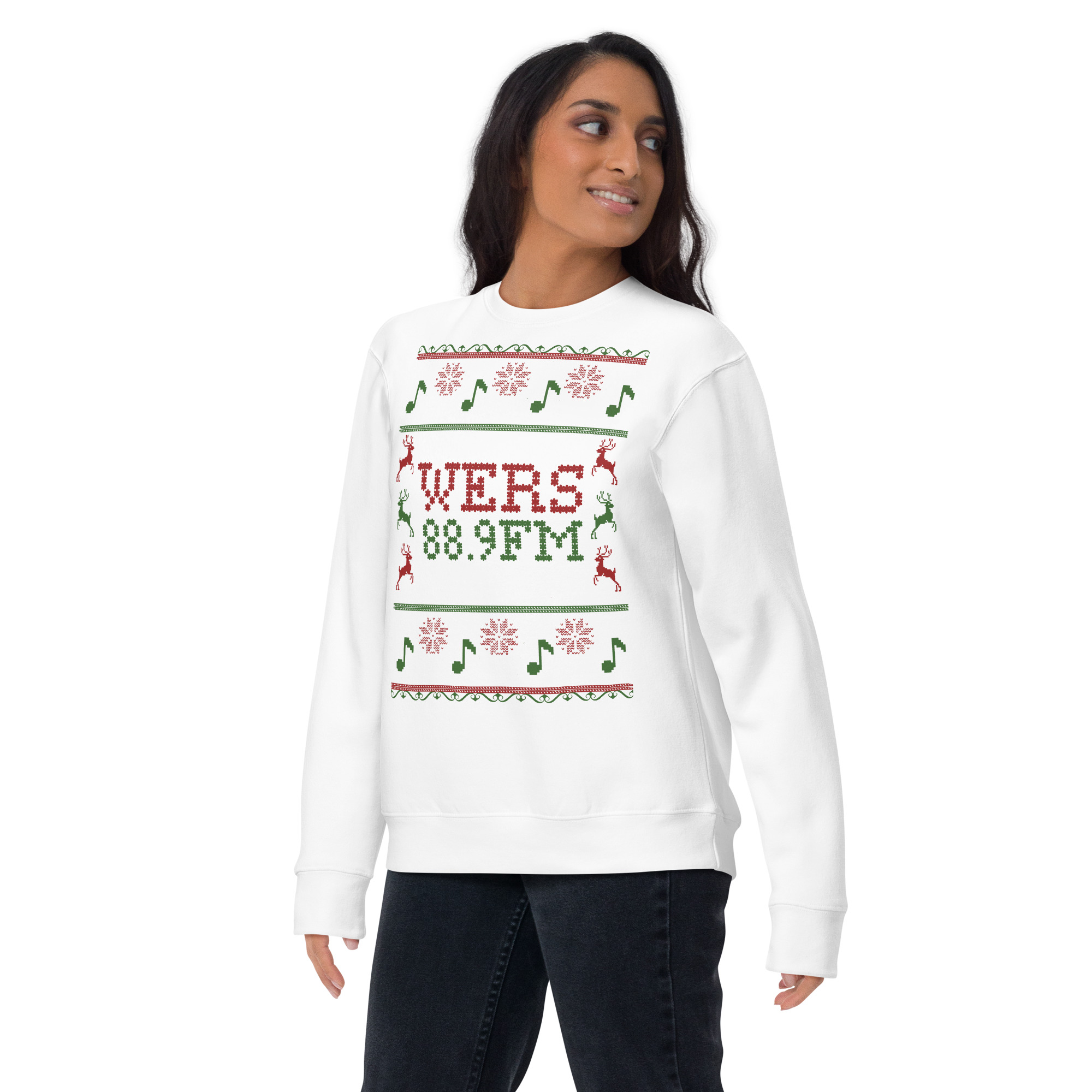Merry WERSmas Unisex Ugly Sweater (White) - Image 4